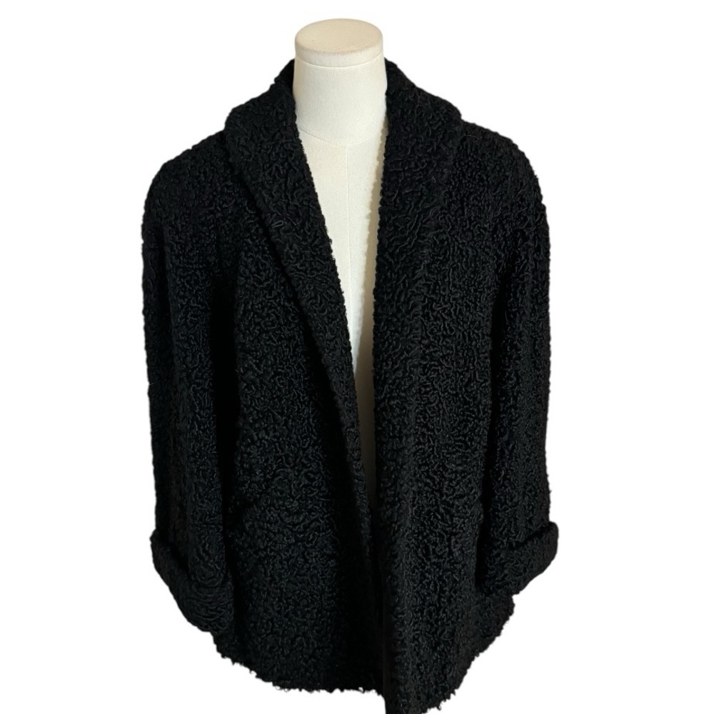 JOHN T. SHAYNE Chicago Black‎ Cape Coat Heavy Winter Size M L XL Vintage Party